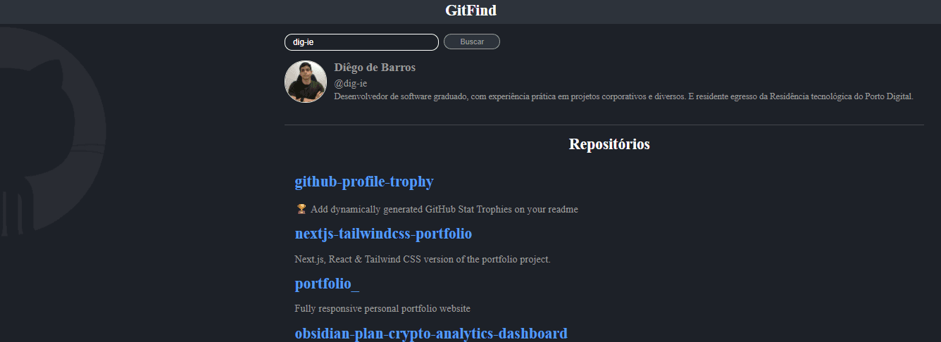 GitFind - Busca de Usuário