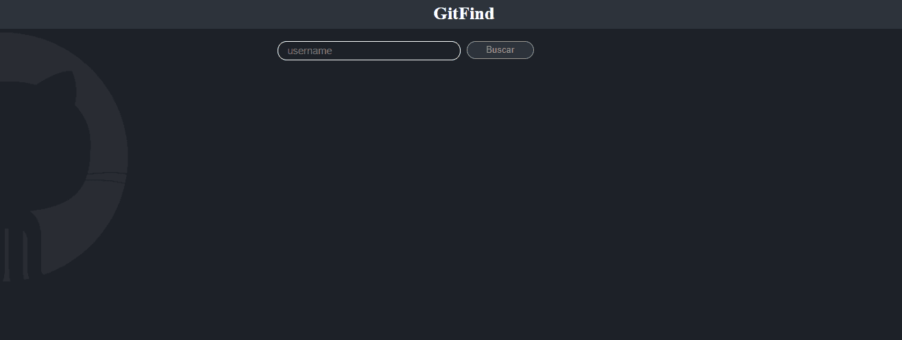 GitFind - Tela Inicial