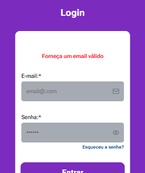Tela de Login (Mobile)