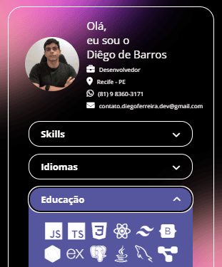 Portfólio - Tela Mobile